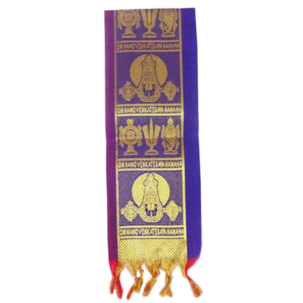 Venkateshwara Swamy Zari Kanduva (Blue Colour) (Pack Of 2)